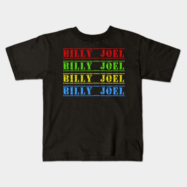 billy joel 4 circle vintage retro faded Kids T-Shirt by arjunthemaniac